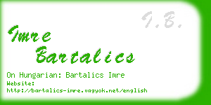 imre bartalics business card